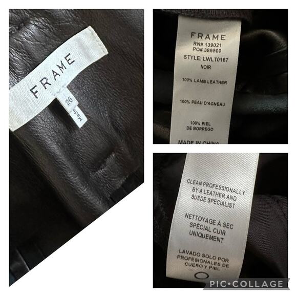 FRAME Paneled 100% Suede & Leather Belted Pants Women’s 26 x28 - Picture 12 of 15